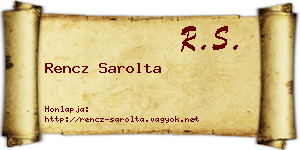 Rencz Sarolta névjegykártya